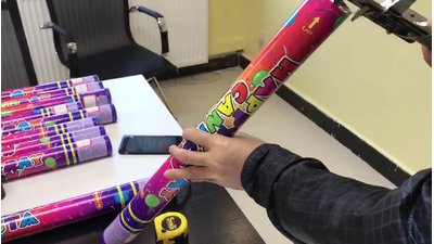 #25224 colorfull confetti 60CM，gold paper  round and rectangle mixed shapes, PET material