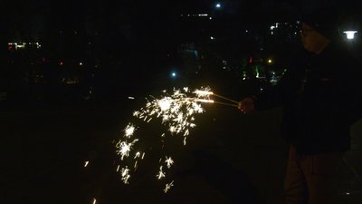 #28234 Hand hold yellow flame and gold Ti-flower